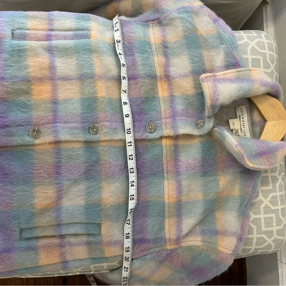 Salt Water Luxe NWOT Sz M Pastel Button Up Jacket Long Sleeve w Pockets Org $120 - Picture 8 of 10